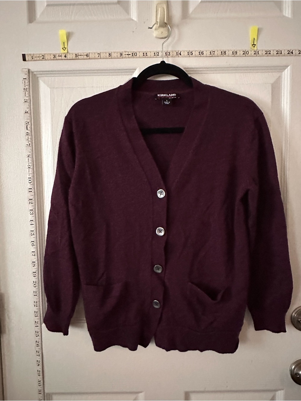Kirkland Signature Women's Plum Button-Front Cardigan